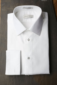 Ike Behar 100% Cotton Pique Spread Collar French Cuff Dress Shirt