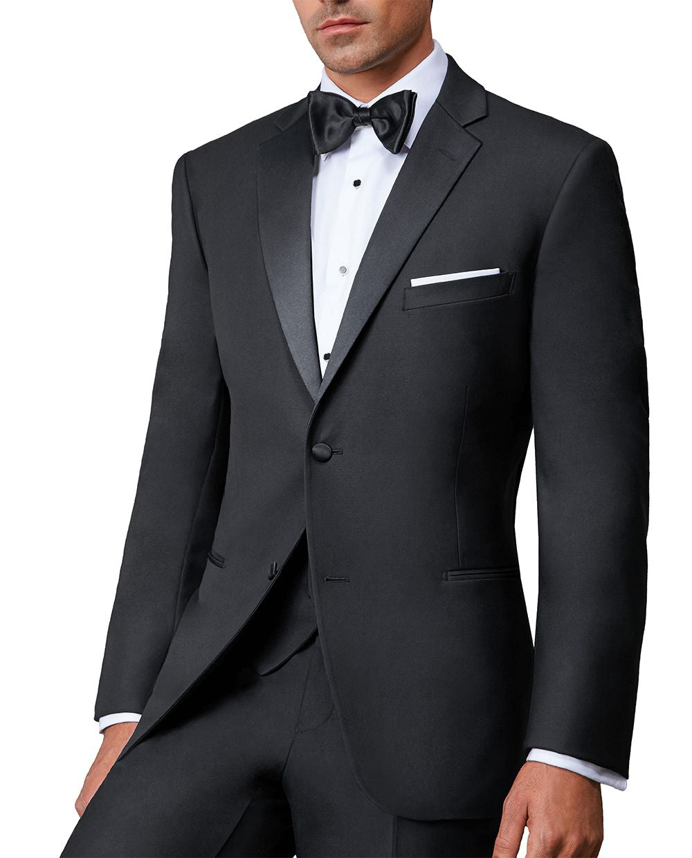 Ike Behar 100% Wool 2-Button Black Notch Lapel Tuxedo