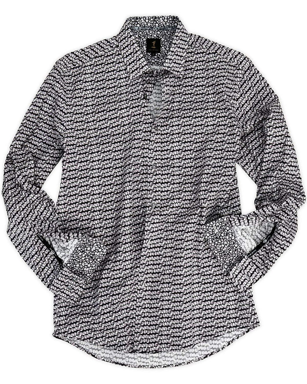 1 Like No Other Mawar Print Grey Shirt