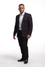 Load image into Gallery viewer, Elie Balleh Black &amp; Red Geo Sportcoat
