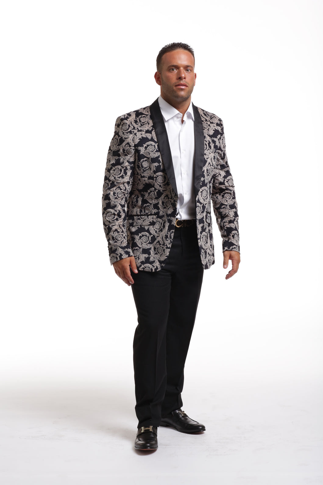 Elie Balleh Black & Gray Paisley Dinner Jacket