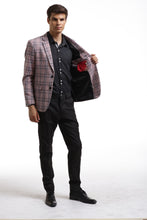 Load image into Gallery viewer, Elie Balleh Pink &amp; Black Windowpane Plaid With Elbow Patches
