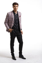 Load image into Gallery viewer, Elie Balleh Pink &amp; Black Windowpane Plaid With Elbow Patches
