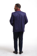 Load image into Gallery viewer, Elie Balleh Royal Blue With Purple Windowpane Sportcoat
