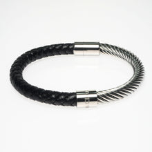 Load image into Gallery viewer, Jean Claude Stainless Steel &amp; Braided  Leather Bracelet
