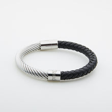 Load image into Gallery viewer, Jean Claude Stainless Steel &amp; Braided  Leather Bracelet
