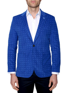 Tailorbyrd Blue Pokadot Corduroy Sportcoat
