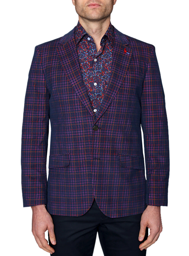 Tailorbyrd  Purple Plaid Corduroy Sportcoat