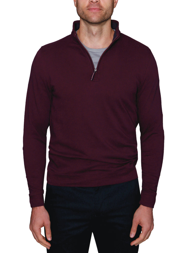 Tailorbyrd Burgundy Quarterzip Pullover