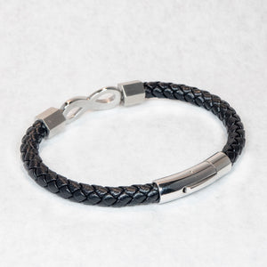 Jean Claude Braided  Leather Bracelet With Infinity  Clasp Closure