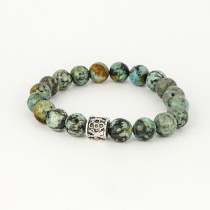 Jean Claude 10 MM African Turquoise Beaded Bracelet