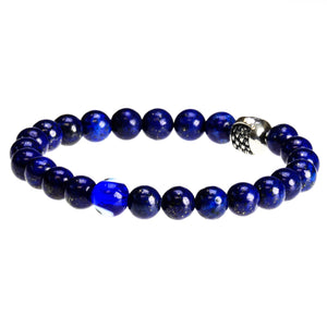 Jean Claude 8MM Blue Lapis Beaded Bracelet